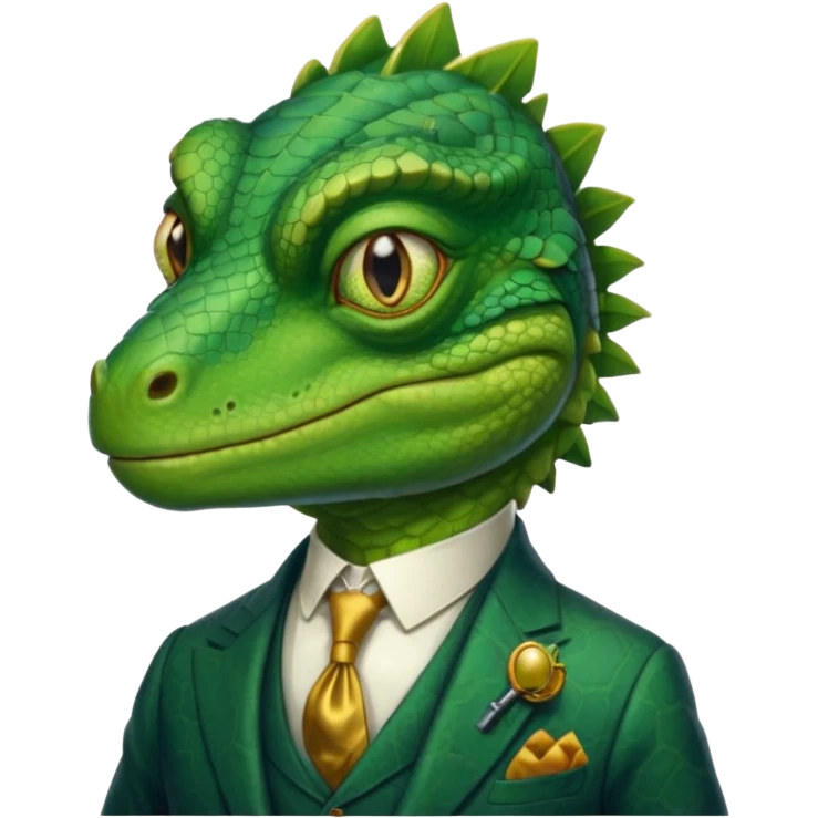 rich capitalist lizard king emoji