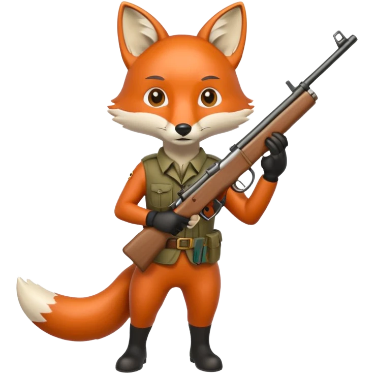 Renard avec un fusil qui tire emoji