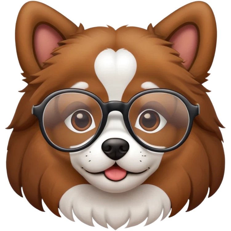 Cute dogs with glasses  emoji