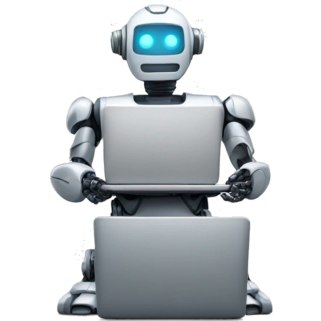 robot with laptop emoji