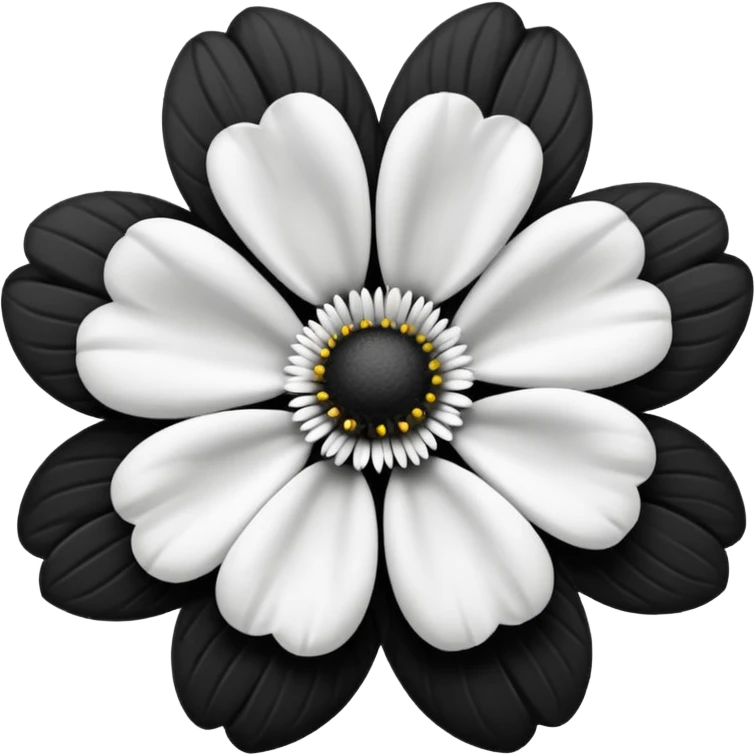 Black and White flowers  emoji