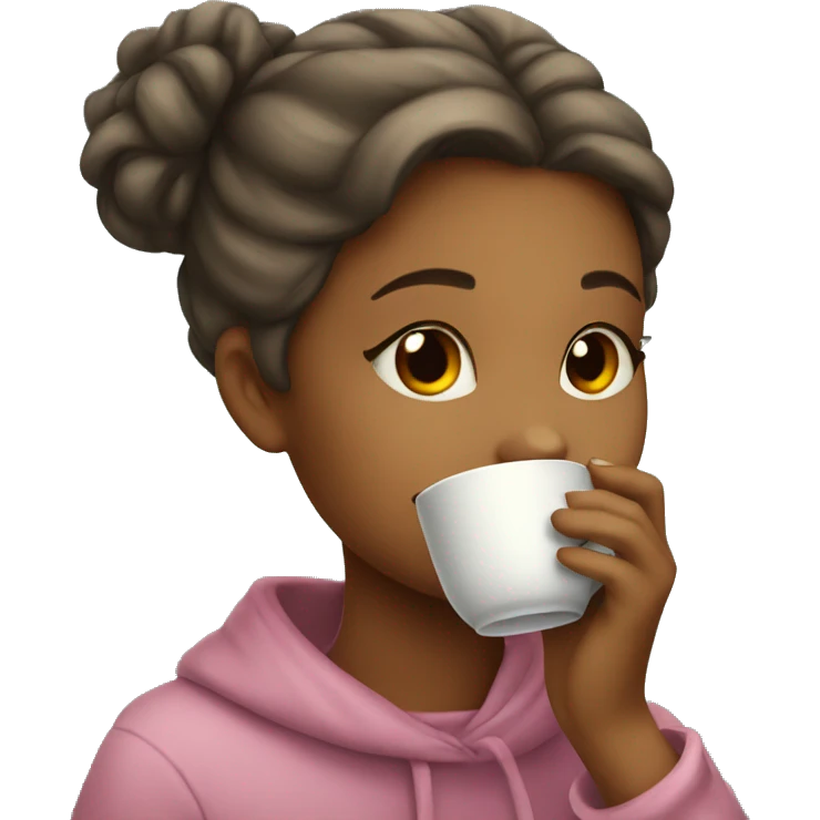 Girl sipping tea emoji