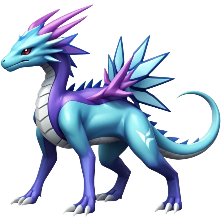  cool edgy shiny colorful Suicune-Dialga-Reptile full body emoji