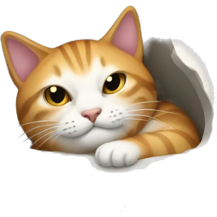 the cat curled up into a ball emoji