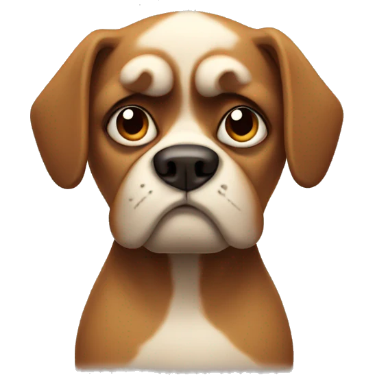 Grumpy dog emoji