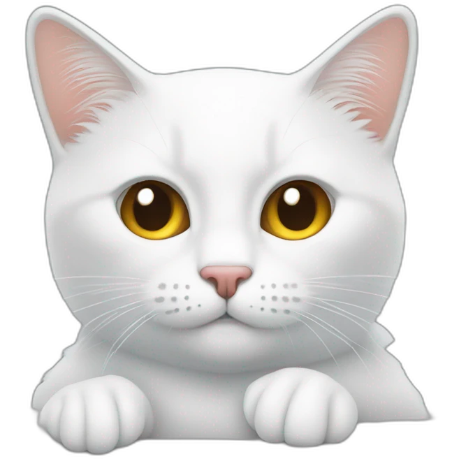 Un chat blanc sur un lit emoji