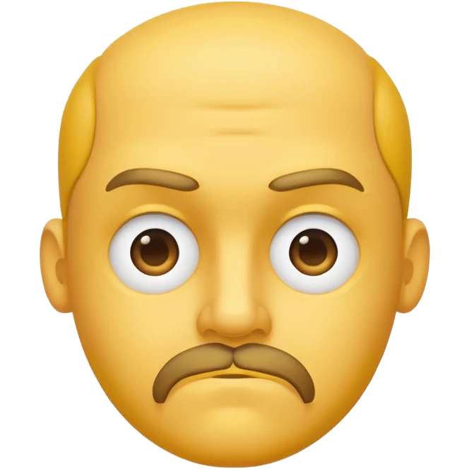 yellow thinking face emoji with raised eyebrow and a goatee emoji