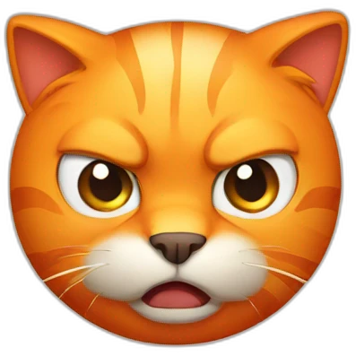 big orange cat with angry issue emoji
