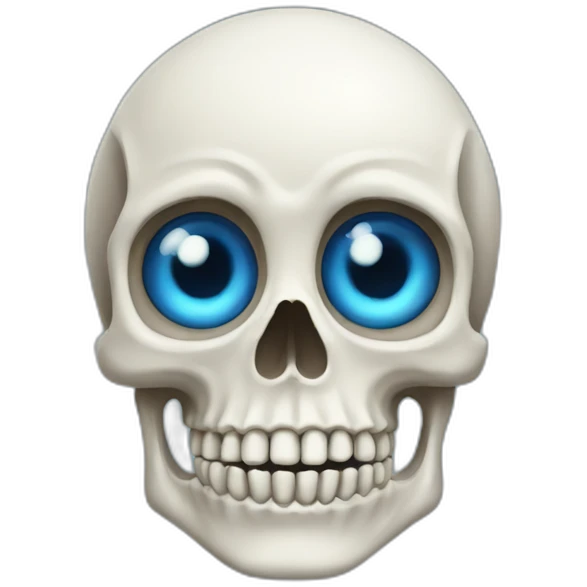 skeleton with one blue eye emoji