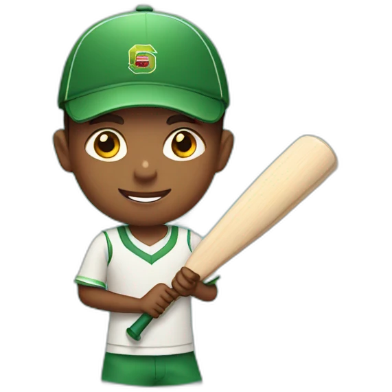 Boy with cricket bat emoji