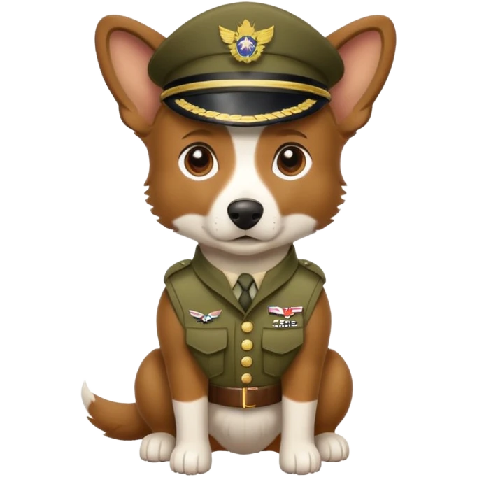 One brown Aussie dog military gear  emoji