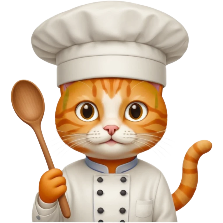 Cat with chef het and with spoon emoji