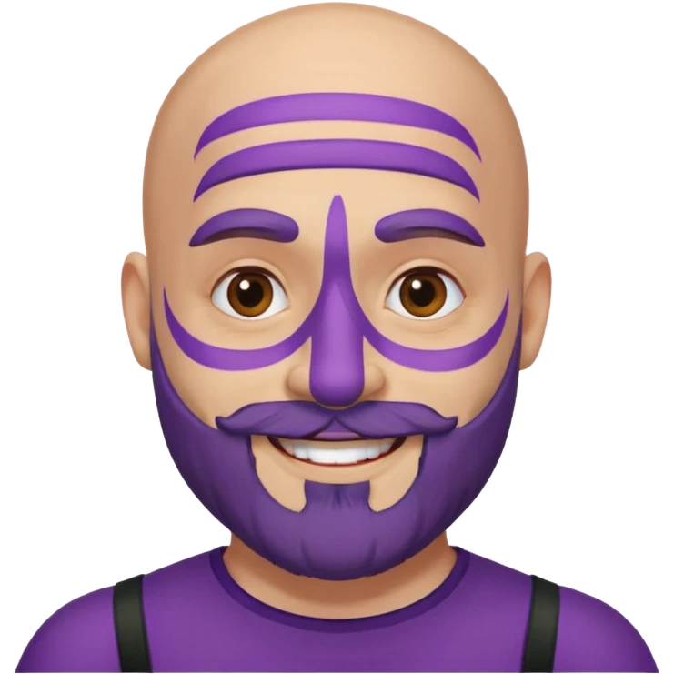 bald purple bearded man with face paint emoji