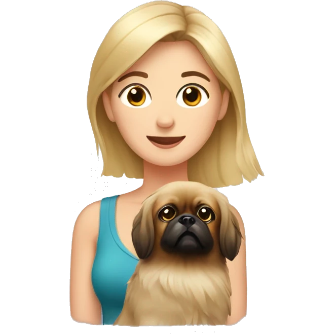 Women with Pekingese emoji