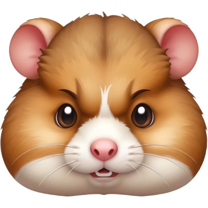 angry hamster with puffed cheeks and furrowed brows emoji