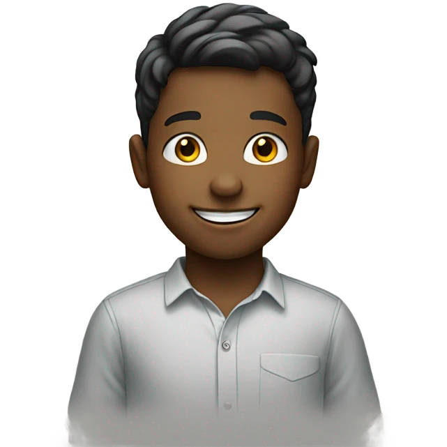 smiling boy with shirt emoji