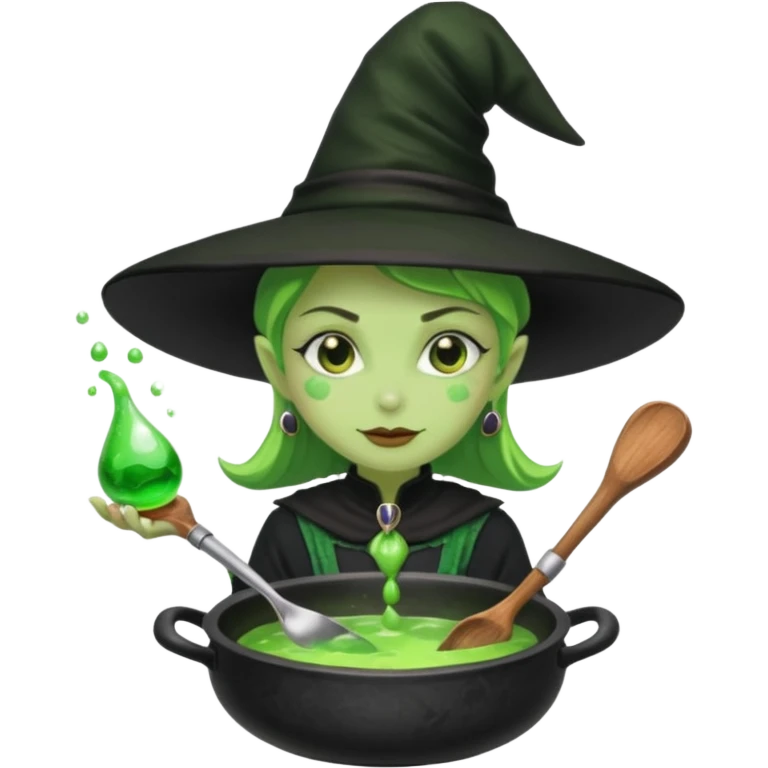 green witch cooking potion emoji
