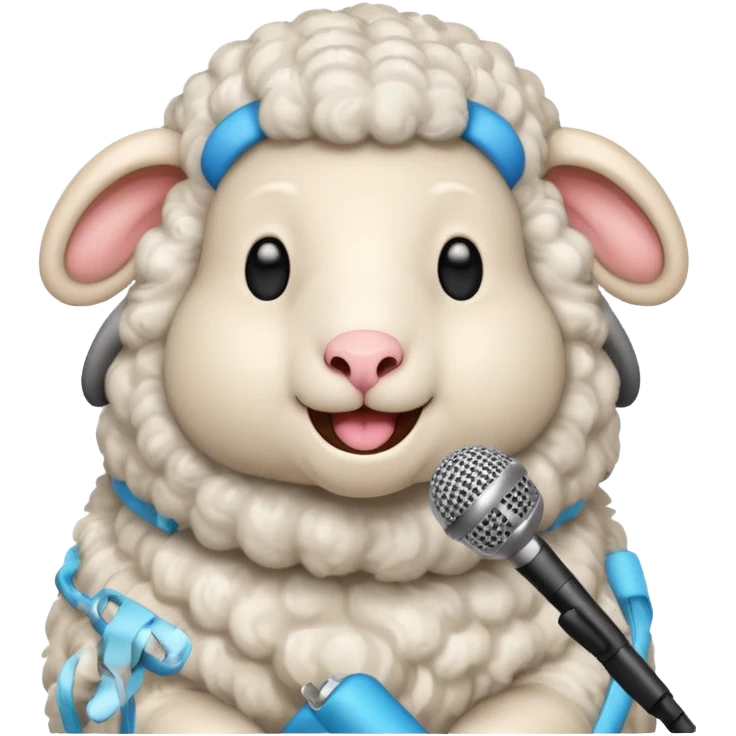 sheep with microphone emoji