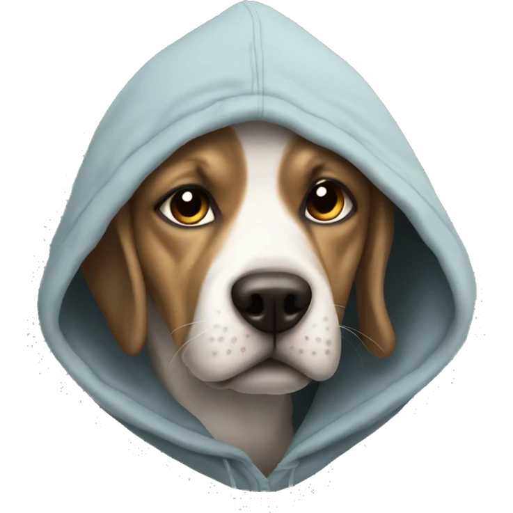Dog weirng a hoodie emoji