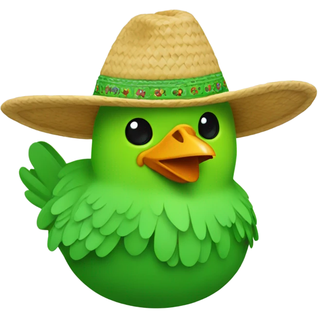 hazme un pollito con sombrero verde  emoji