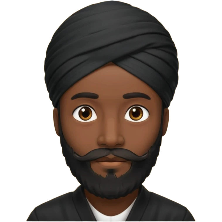 Make me an emoji of a man wearing a black turban and a beard. emoji