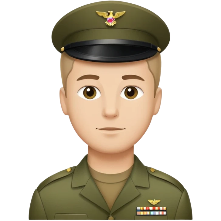 Military man whitout hat emoji