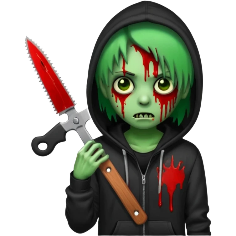 trap hood zombie emoji with saw and drip and emo emoji