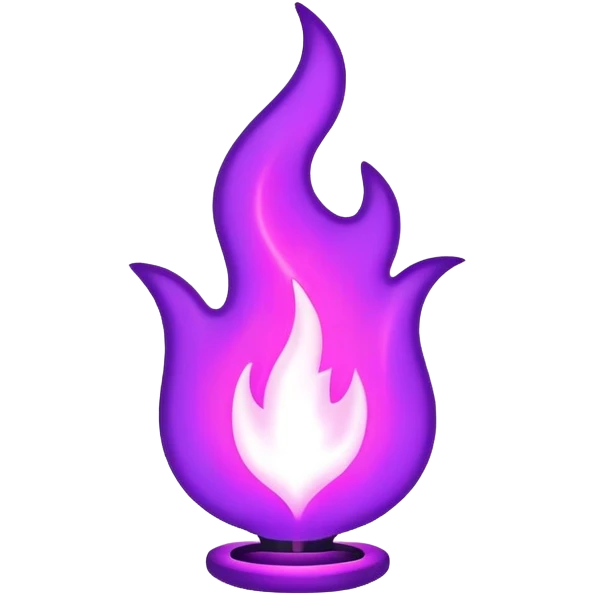 outline violet neon flame emoji