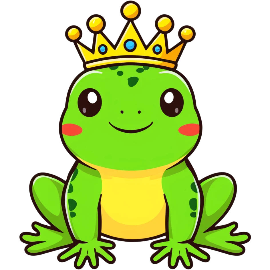 frog with a crown emoji
