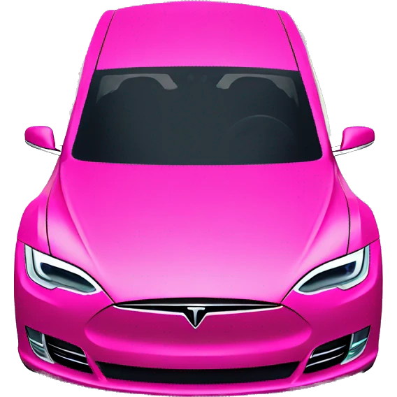 Hot pink Tesla emoji