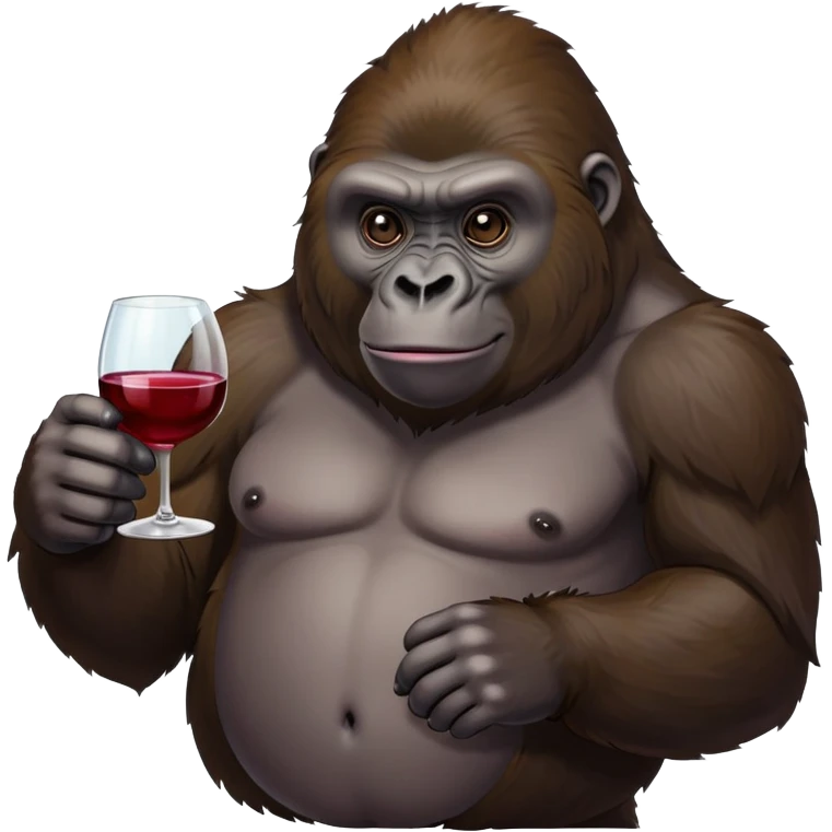 Gorilla with a wine emoji