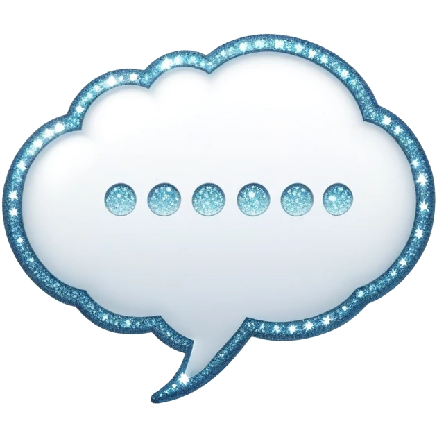 magical white speech bubble with sparkles and poof effect emoji