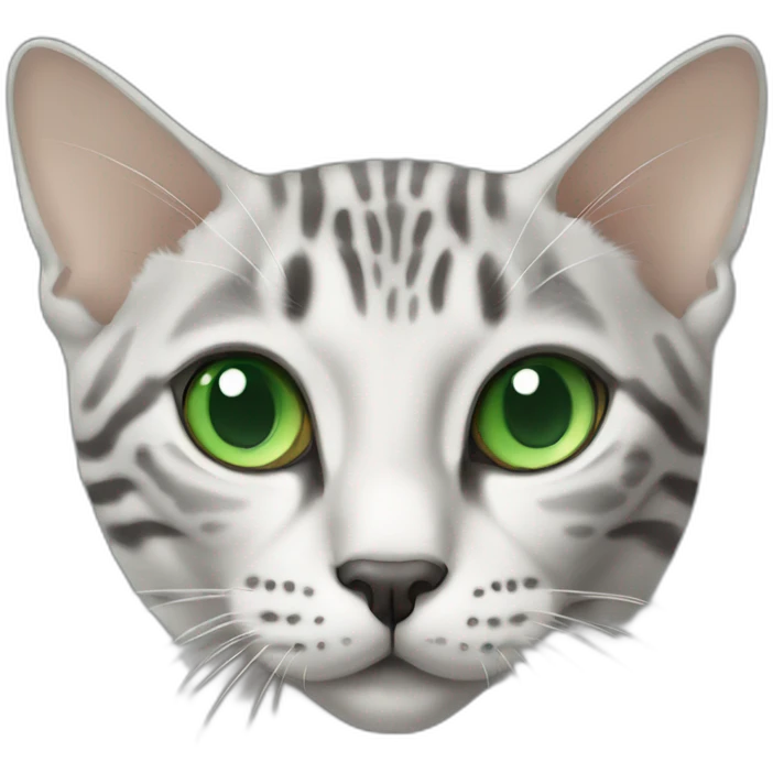 Egyptian Mau cat with green eyes, full-body emoji