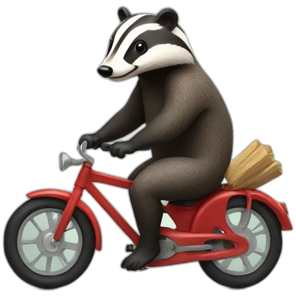 Badger on a bike emoji