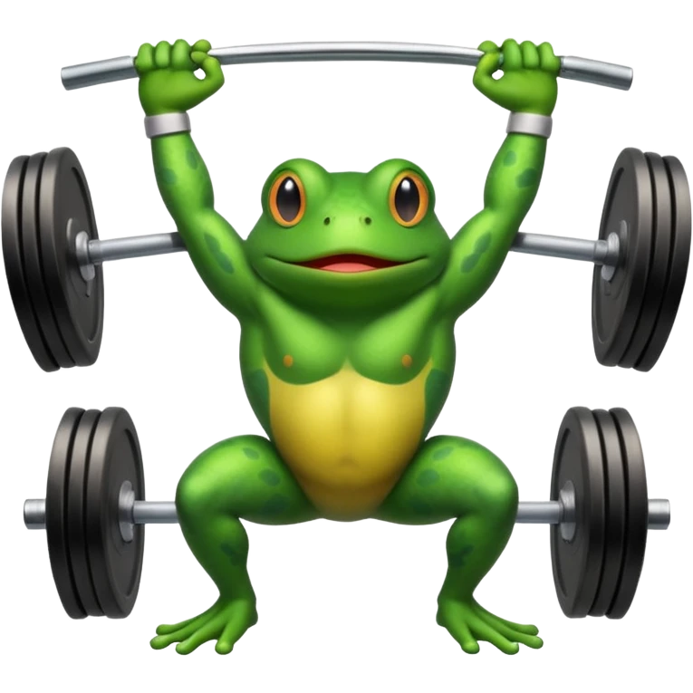 weightlifting frog emoji
