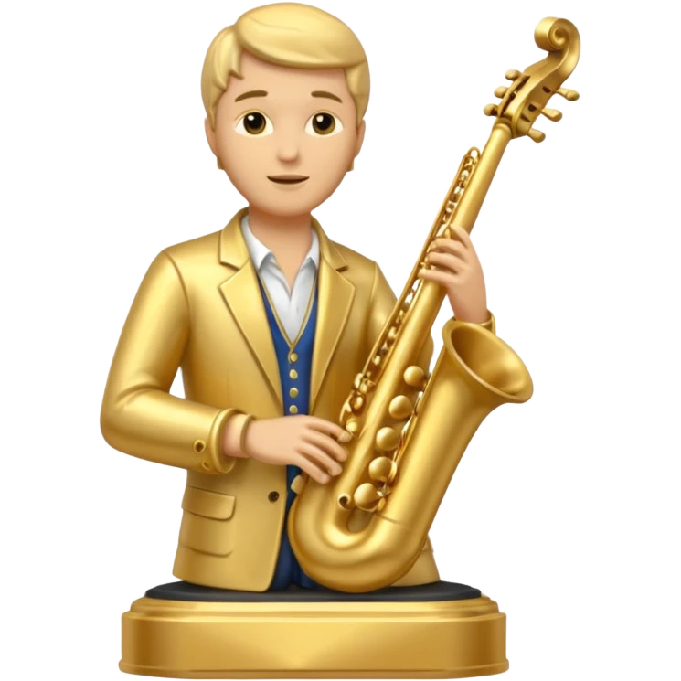 musician statue gold emoji