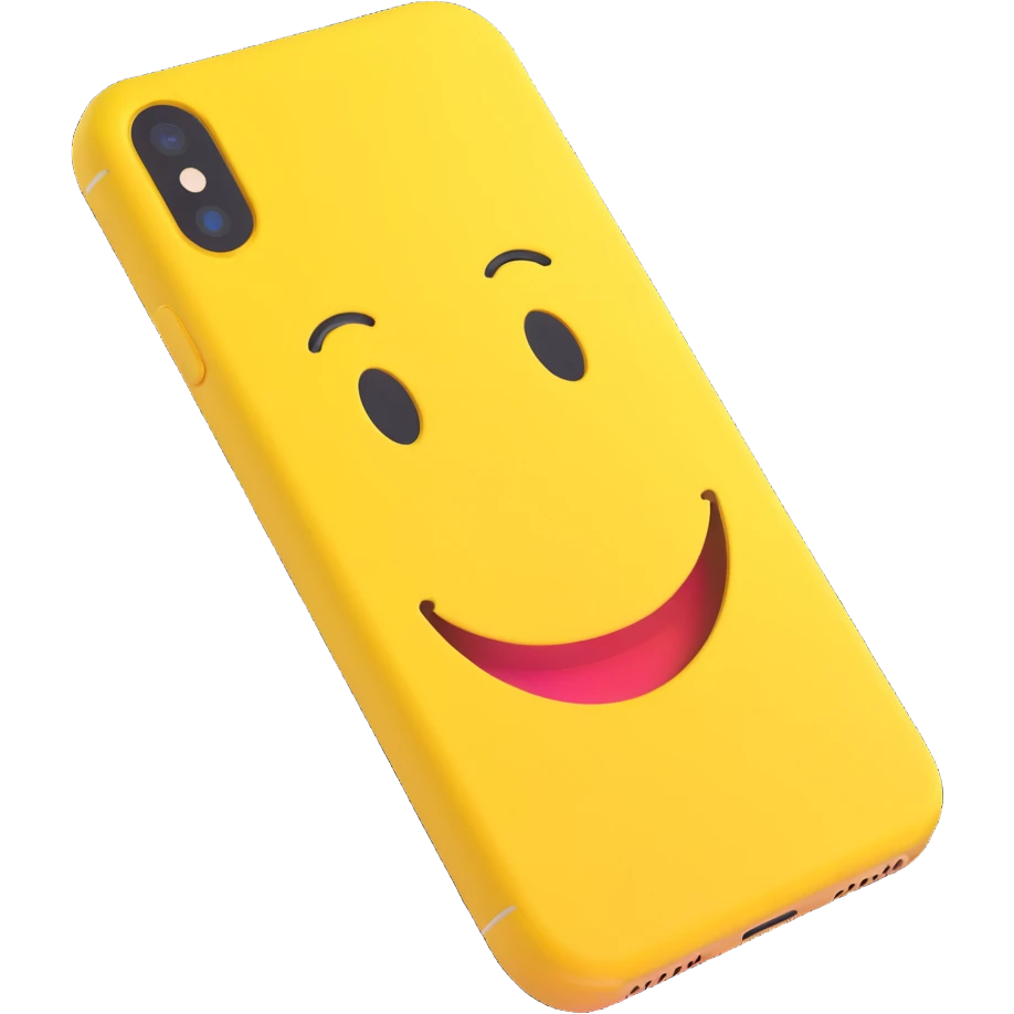 yellow iPhone with a smiley face emoji