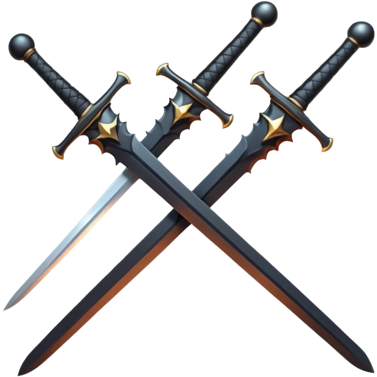 two all black sword emoji