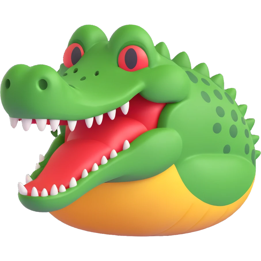 vibrant and expressive 3D animation style crocodile emoji emoji