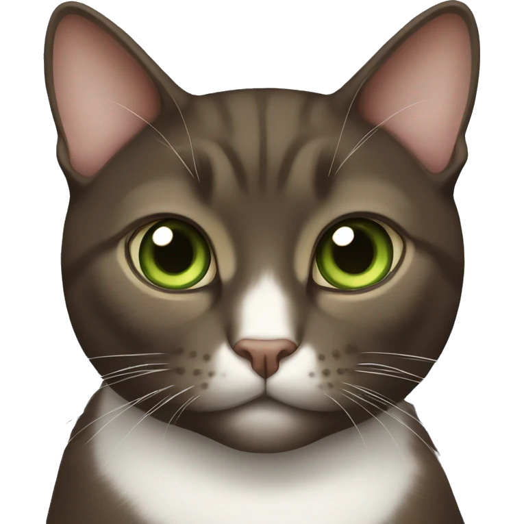 brown tuxedo cat with green brown eyes emoji
