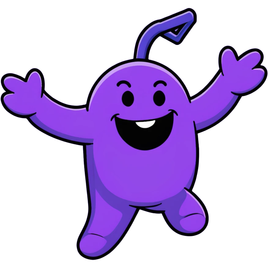 grape koolaid man bursting through wall emoji