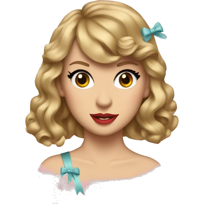 Taylor swift with a bow emoji