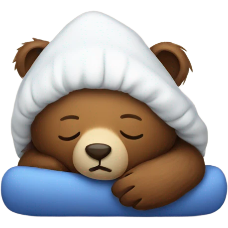Bear wearing a nightcap sleeping emoji