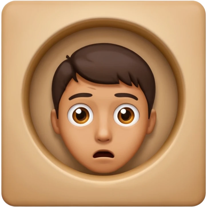Guy seeing something shocking through a small hole emoji