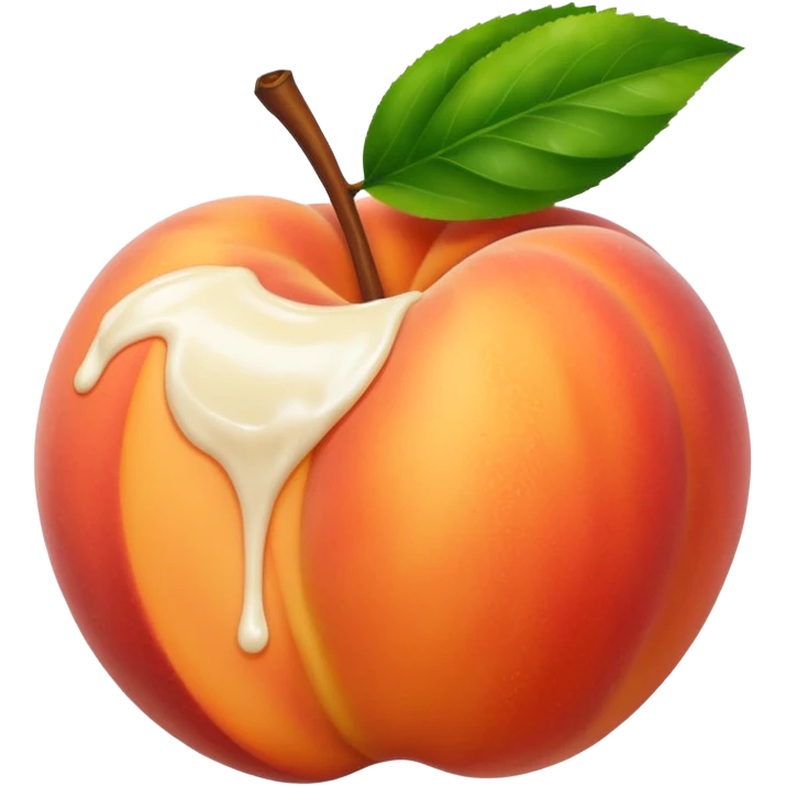 White cream drenched on a peach emoji