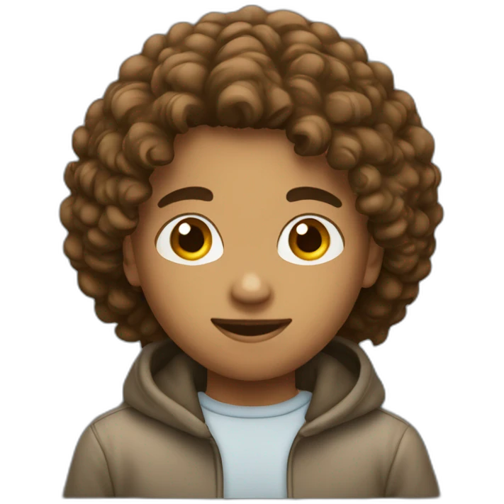 A mulatto boy with straight hair editing video emoji