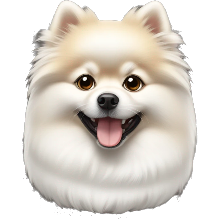 The white Pomeranian Spitz is pre-b emoji