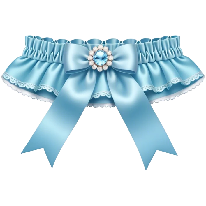 Pastel blue bridal garter, isolated emoji