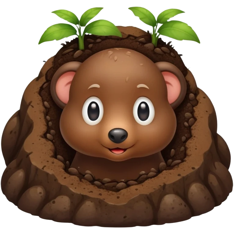 mole peeking out of the earth emoji
