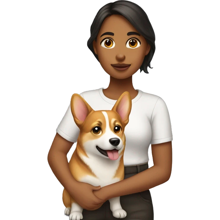 girl with corg emoji